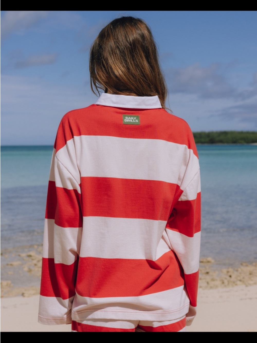 Daily Drills Pink & Red Bold Striped Rugby Polo